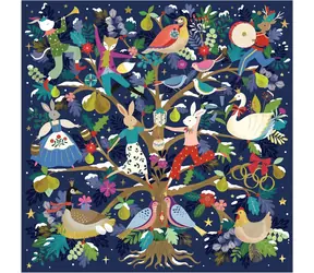 Galison Metallisches Quadratpuzzle „12 Tage Freude“ / 500 Teile / Größe 50,8 × 50,8 cm