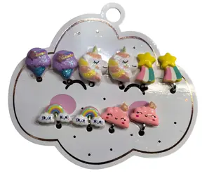 SPARKYS Ohrring-Set PINK Wolke und Süßigkeiten / 5 Paar / Für Mädchen