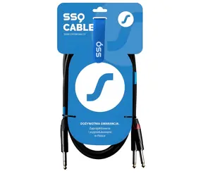 SSQ JSJM1 schwarz / Audiokabel / Stereo-Klinkenstecker - 2x Mono-Klinkenstecker / 1 m