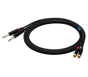 SSQ RCAJM1 schwarz / Audiokabel / 2x Cinch - 2x Klinkenstecker 6,3 mm Mono / 1 m