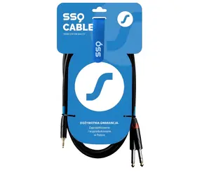 SSQ MIJM3 schwarz / Audiokabel / 3,5-mm-Stereo-Klinkenstecker - 2x 6,3-mm-Mono-Klinkenstecker / 3 m