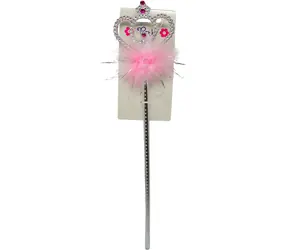 SPARKYS Zauberstab mit rosa Feder / Karnevalsaccessoire / Kunststoff / 30 cm