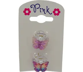 SPARKYS Haarspange Rosa Schmetterling / 2 Stück