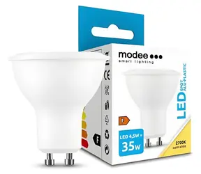 Modee LED-Spotlampe GU10 4,5 W / Ersatz für 35-W-Lampe / warmweiß 2700 K / 400 lm