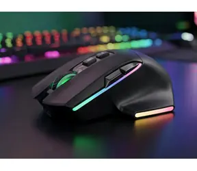 Mars Gaming MMWVECTOR schwarz / Kabellose Gaming-Maus / 12000 DPI / Funkfernsteuerung + Bluetooth + USB / 7 Tasten