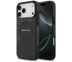 Mercedes AMG Doppelschicht-Rautenmuster schwarz-rot / Rückseite / MagSafe / für iPhone 18 Pro Max, 17 Pro Max