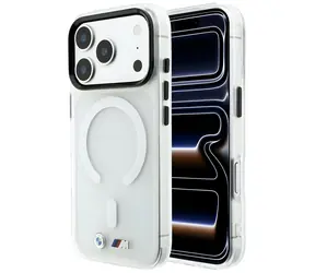 BMW M IML Logo & Zierleisten aus mattiertem Metall / Rückseite / MagSafe / iPhone 17 Pro Max / 18 Pro Max / Transparent
