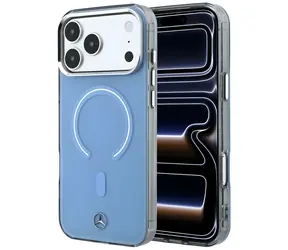 Mercedes Doppelschicht-Schutzhülle mit ikonischem Logo , blau / Rückseite / MagSafe / für iPhone 18 Pro Max / 17 Pro Max