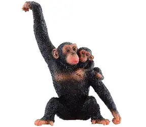 BULLYLAND Figur Schimpanse mit Jungem / Kunststoff / 10 x 11,5 x 6 cm
