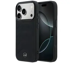 Mercedes Leder-Mesh mit Bow Line schwarz / Rückseite / Leder / MagSafe / für iPhone 17/18 Pro Max
