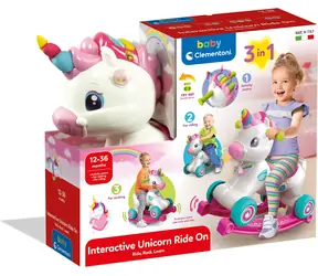 Clementoni BABY Interaktives Einhorn-Laufrad 3-in-1 / Laufrad / 1-3 Jahre / 2x AAA-Batterien