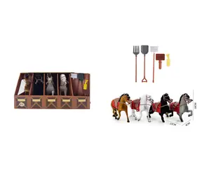 PLEJO Set mit 4 Pferden und Zubehör / Figuren / ab 3 Jahren