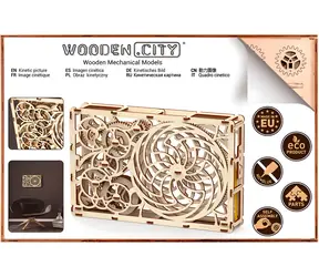 3D-Holzpuzzle „Wooden City“ mit kinetischem Bild / 185 Teile