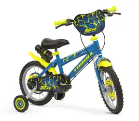 TOIMSA Kinderfahrrad Lightning 14" blau / Seitenräder / Doppelbremsen / Luftreifen / ab 4 Jahren