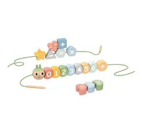 2KIDS TOYS Zahlen- und Formen-Einfädler / Holz / FSC-zertifiziert / 20 Teile / ab 3 Jahren