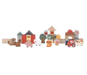 2KIDS TOYS Bauernhof-Bausteine / 36 Teile / Holz / ab 1 Jahr