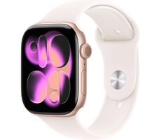 Apple Watch Series 11 GPS 42 mm Roségold-Aluminiumgehäuse - Hellrosa Sportarmband S/M / 130-180 mm
