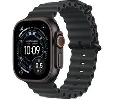 Apple Watch Ultra 3 (2025) GPS+Cellular 49 mm schwarzes Titangehäuse - schwarzes Ocean-Armband / 130-200 mm 