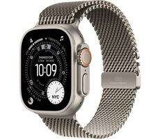 Apple Watch Ultra 3 (2025) GPS+Cellular 49 mm Titangehäuse - Titan Milanese Loop (M) / 155-185 mm 
