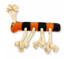 PafDog Centipede Jarmila Spielzeug für Hunde aus Leder und Jute 26 cm