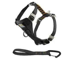 Kurgo True Fit Enhanced Strength Sicherheitsgeschirr für Hunde mit Sicherheitsgurt, schwarz, Größe - M