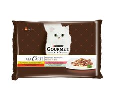 PURINA GOURMET A´la Carte Mix / 4x85g / 340 g / Beutel für Katzen / mit Rind, Huhn, Forelle, Kabeljau