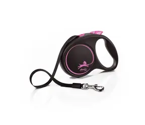 Ganz neu - Flexi Black Design M 5m/25kg pink / Leine / ganz neu