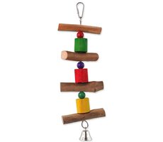 Vogel-Juwelenspielzeug - hängend aus Holz mit Glöckchen 30 cm