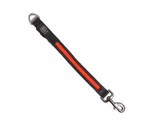 Dog Fantasy USB LED Nylonleine, umschaltbar, leuchtend, orange, 2,5x39 cm