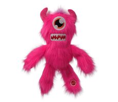 Hunde-Fantasiespielzeug - Monster quietschend einäugig pelzig rosa 35cm