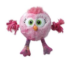 Hunde-Fantasiespielzeug - Monsterhuhn, quietschend, mit Seilen und Knoten, Rosa, 15 cm