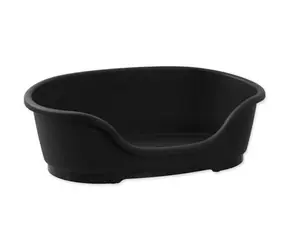 Dog Fantasy Kunststoffbett Schwarz 70x42x22cm