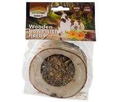 Nature Land Knabber-Leckerli-Schale gefüllt mit Kräutern, Holz 120g