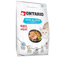 Ontario Cat Hair & Skin 400g / Granulat für erwachsene Katzen