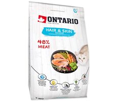 Ontario Cat Hair & Skin 2kg / Granulat für erwachsene Katzen