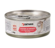 Ontario Dosen-Hühnchenstücke mit Garnelen für Kätzchen, 95 g
