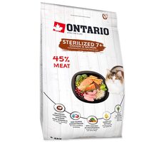 Ontario Cat Sterilised 7+ Senior 2kg / Granulat für Katzen 