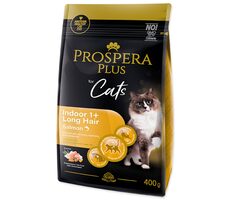 Prospera PLUS Indoor 1+ Lachs Long 400g / Granulat für erwachsene Katzen