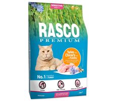 Rasco Premium Sensitive Truthahn mit Zichorienwurzel und Probiotika 2kg / Granulat für erwachsene Katzen 