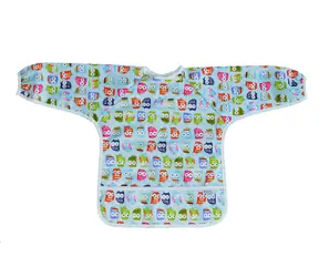 GaGa's Lätzchen mit Ärmeln Eulen blau