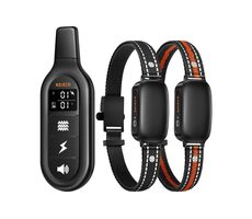 Rojeco PD521 1000m Trainingshalsband für Hunde mit 2 Halsbändern (schwarz)