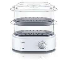 Braun FS 5100 weiß / Dampftopf / 850W / 2 Behälter / 1,2 l Wasserbehälter