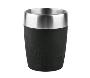 Emsa TRAVEL CUP 0,2 l schwarz / Reisebecher / Edelstahl 18/10 + PP