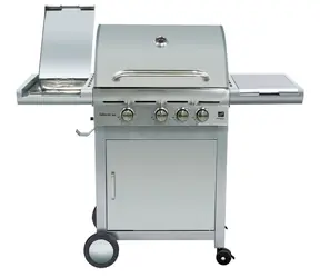 G21 California BBQ Premium Line Silber / Gas-BBQ-Grill / 4 Brenner / Grillfläche 62 x 44 cm
