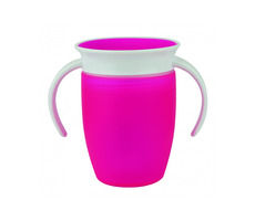 Munchkin - Junior Auslaufsicherer Becher 360° mit Henkeln 207 ml - Rosa