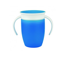 Munchkin - Junior Auslaufsicherer Becher 360° mit Henkeln 207 ml - blau / ab 6 Monaten