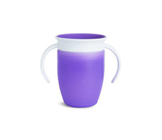 Munchkin - Junior Auslaufsicherer Becher 360° mit Henkeln 207 ml - Lila / Ab 6 Monaten