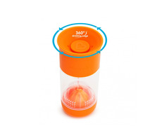 Munchkin - Auslaufsicherer Becher mit Sieb 414 ml - Orange / Ab 18 Monaten