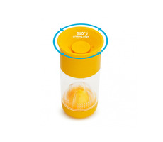 Munchkin - Auslaufsicherer Becher mit Sieb 414 ml - Gelb / Ab 18 Monaten
