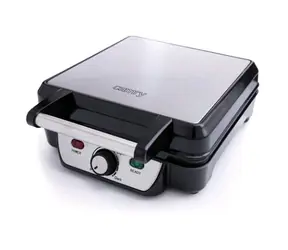 Camry CR 3025 silber / Waffeleisen mit Thermostat / 1500 W / stufenlose Temperaturregelung 